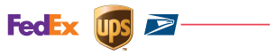 We ship via FedEx, UPS and the USPS.
